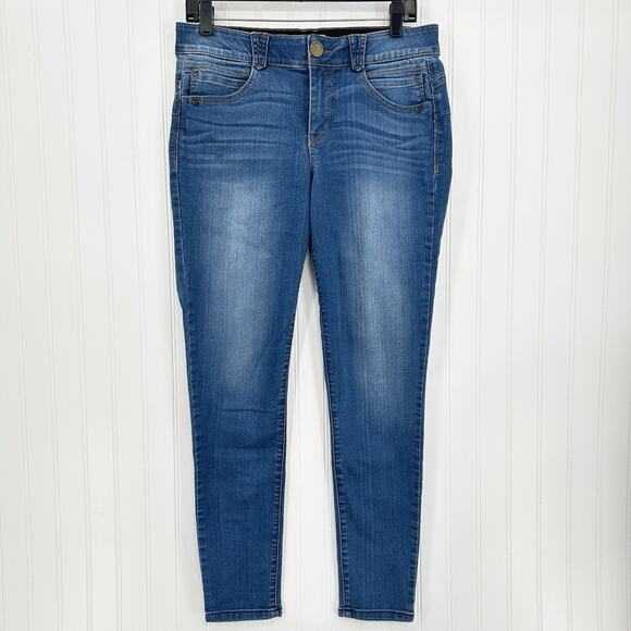 Democracy Jeans Womens 10 Skinny Ab Solution Blue Stretch Denim Tummy Control - Picture 1 of 12